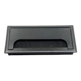 Tapa Pasacable Rectangular 16x8cm Pvc Negro Con Cepillo X 10