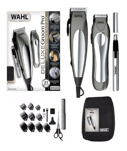 Combo Wahl Cortadora Deluxe Groom + Patillera + Nasal 