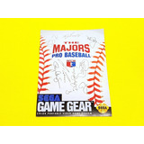 Manual The Majors Pro Baseball Sega Game Gear *original*