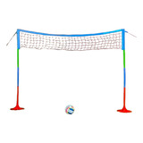 Juego Free Voley 8 Caños 2 Bases Red + Pelota Serabot 