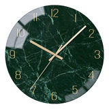 Reloj De Pared De Cristal Verde Jade