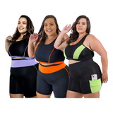 Conjunto De Academia Feminina Plus Size 3kit Roupas Fitness