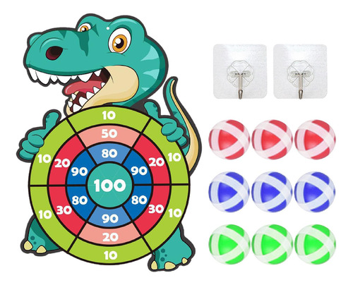 Tablero De Para Niños Con 12 Bolas Pegajosas Dinosaurio