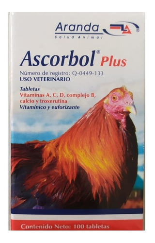 Ascorbol Plus Vitaminas Para Gallos **** 100 Tabletas *****