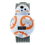 Reloj Disney Para Niños Bb8 Star Wars Lcd Sw7kd16016sab