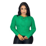 Blusa Tricot Modal Moda Feminina Look Casual Dia Frio Estilo