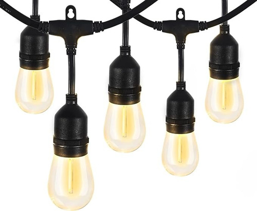 Guirnalda De Luces 12+2 S14 Led Focos Exterior Vintage 7.5m