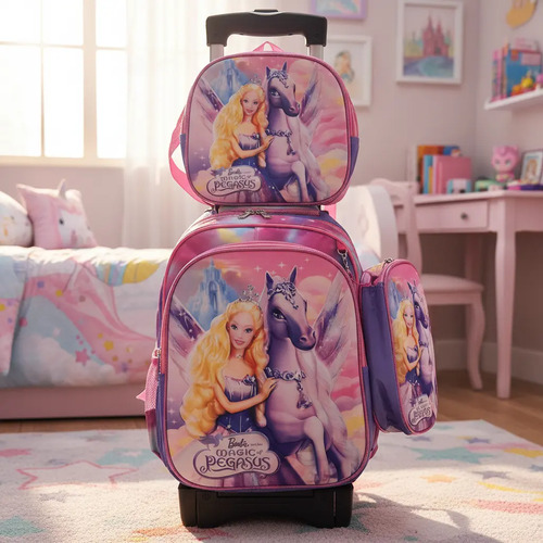 Mochila Combo (juego De 3pzs) Para Primaria Con Carro (reforzado) (doble Llanta De Gel) 42*16*32cm