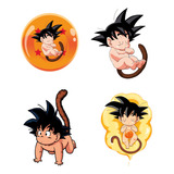 Figuras Goku Bebé Base Rígida Kit 4 Pzas Coroplast
