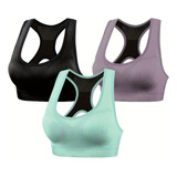 3pzs Tops Deportivos Push Up Brasieres Para Mujer Gym Yoga