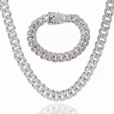 Cadena Cubana Y Brazalete De Hip Hop Para Hombre 50cm+20cm | Envío gratis