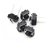 10 Pcs Suiche Pulsador Sin Retención 2 Pines Negro Arduino