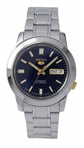 Seiko 5 Automático Azul Y Oro Marca El Caballero Snkk11j1.