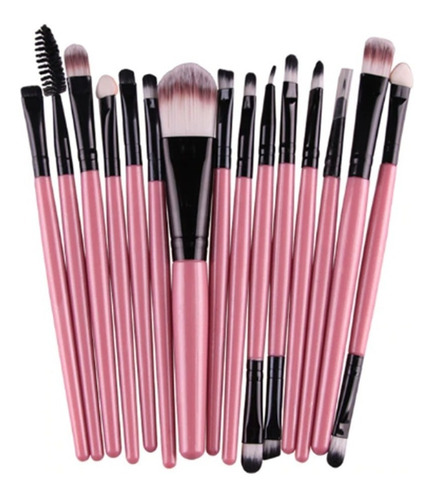 Brochas Maquillaje Profesional Set 15 Piezas Pelo Sintetico