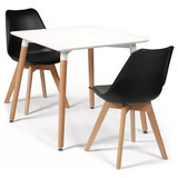 Juego De Comedor Mesa Eames 70x70 + 2 Sillas Tulip