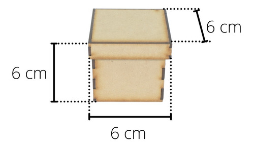 Caja De Madera Mdf De 6x6 Cm (6 Pzas)