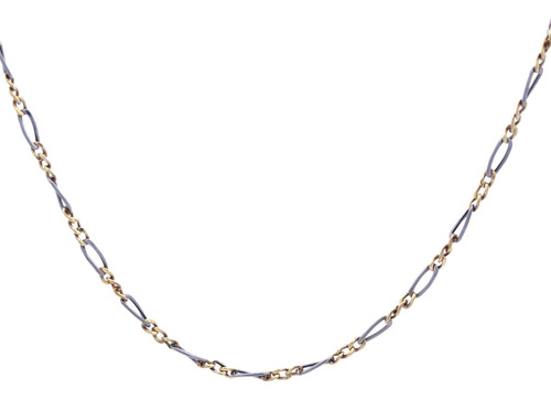 Clásica Cadena Gargantilla Oro 18 Kt Modelo Figaro Unisex