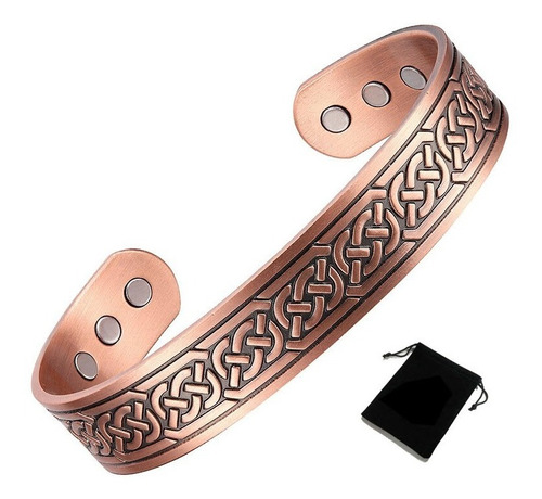 Pulsera Cobre Brazalete Magnética 6 Imanes Artritis Diseño