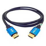 Cabo Hdmi 2.1 8k 3d Super Ultra Hd 1,5 Metros Banhado A Ouro