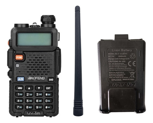 Rádio Comunicador Ht Dual Band Uv-5r + Bateria + Antena + Nf