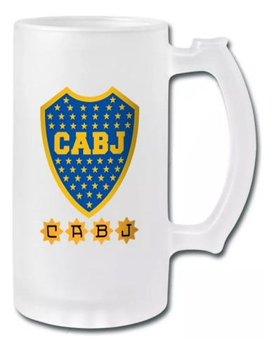 Chopp Vaso Cerveza Vidrio Esmerilado Futbol Cabj Boca Junior