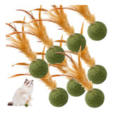 8pcs Bola De Plumas De Gato De Mascota Toyos De Masticación