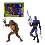 Tortugas Ninja Neca Figura Raphael Y Foot Soldier Tmnt Pack