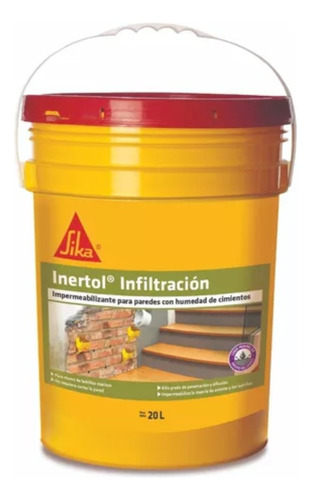 Sika Inertol Infiltracion Bloqueador Humedad Cimientos 20lts