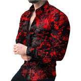 Bx) Camisa De Manga Larga Con Estampado De Lunares For