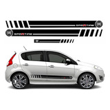 Kit Adesivos Tunning Compatível Fiat Palio Sporting Cor Preto