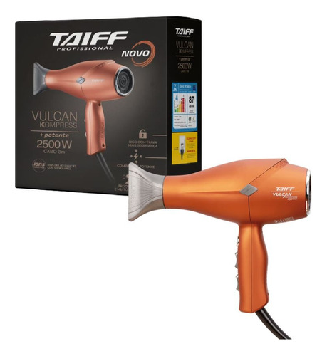 Secador De Cabelo Taiff 2500w Vulcan Kompress 