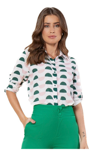 Camisa Feminina Tradicional Moda Social Moderna Veste Bem