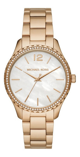 Reloj Michael Kors Layton Original Para Dama E-watch Color De La Correa Dorado