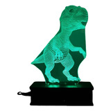 Luminária Acrílico Led 3d,dinossauro, Maior 38cm De Altura