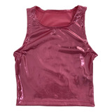 Remera Top Musculosa Glow Brillo Metalizada Teens Girls 