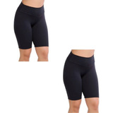 Kit 2 Bermudas Feminina Suplex Fitness Academia Esporte