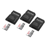 3 Micro Sd 64gb 100mb/s Sandisk Ótima Opção P/ Camêra Espiã