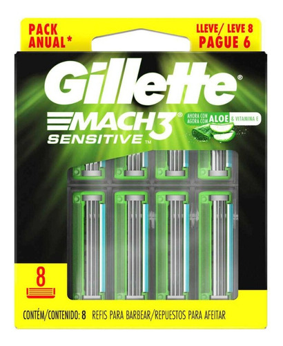 Gillette Mach 3 Sensitive X 8 - Unidad a $10625