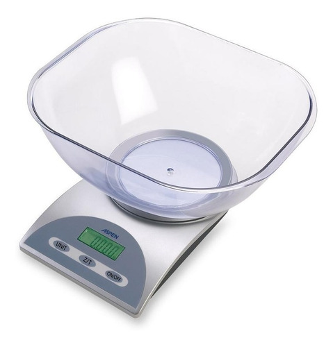 Balanza De Cocina Digital Aspen Silver Bc 220 Con Bowl 3kg