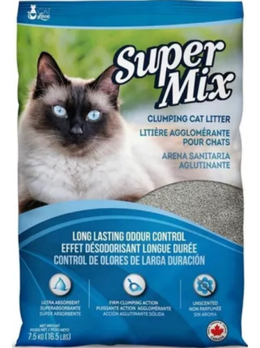 Piedras Arena Sanitarias Gatos Aglutinantes Super Mix 7.5kg