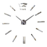 Reloj 3d Madera/frente De Aluminio Plateado, Fácil Armado  