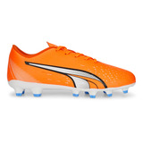 Botines Puma Ultra Play Fg/ag Jr Niños Fútbol Naranja