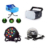 Combo Luces Led Dj Fiesta Bola + Proton 18 + Laser + Flash