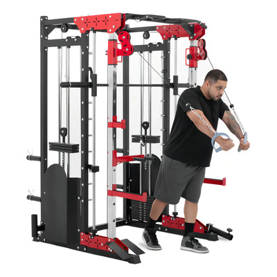 Jaula Smith Power Rack Gimnasio Multifuncional Altera Gym Negro Rojo | Meses sin interés