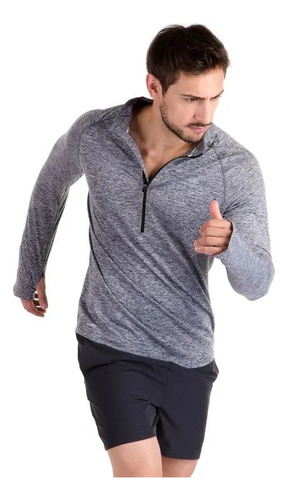 Buzo Topper Mid Layer Ii Hombre Training Running Gym Gris 