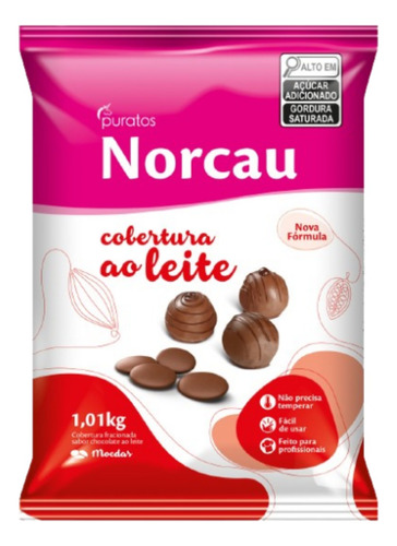 Cobertura Norcau Premium Gotas Ao Leite Trufa Pão De Mel 1kg