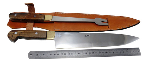 Cuchillo Y Tenedor Parrilla /cocina 28cm Grab Láser Opcional