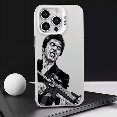 Funda Para iPhone 17 16 15 14 13 12 11 Plus Pro Max Xr Con Diseño De Tony Montana Con Rifle Estilo Intenso