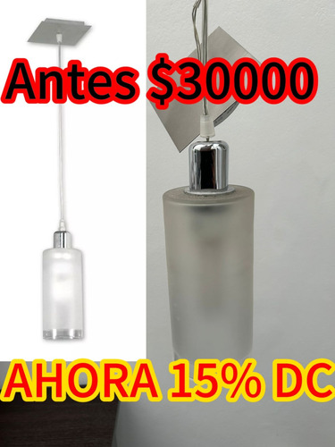 Artefacto De Luz Colgante De Vidrio Esmerilado