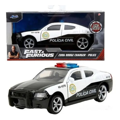 Jada 1:32 Dodge Charger Policia Civil Rapido Y Furioso Color Negro | Envío gratis